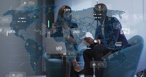 Global Networking in Business Discussion Concept