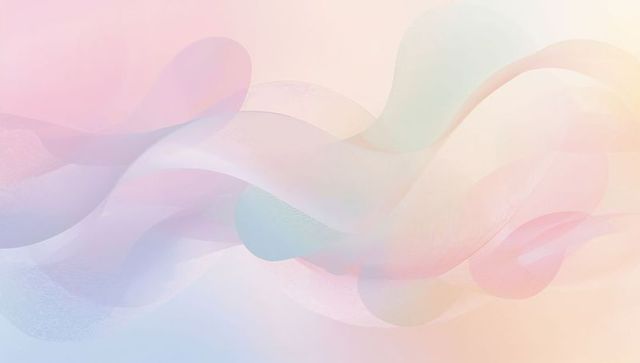 Pastel translucent ribbons flowing across soft gradient background with mesh texture