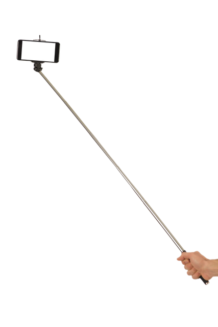 Transparent man using selfie stick studio shot - Download Free Stock Videos Pikwizard.com