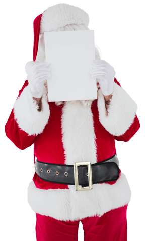 Santa Claus Holding Blank Paper for Holiday Message Transparency - Download Free Stock Videos Pikwizard.com