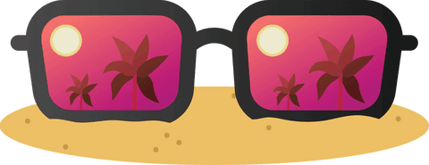 Summer vibe sunglasses illustration on transparent background