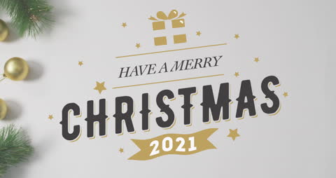 Festive Christmas 2021 Greeting with Decorations