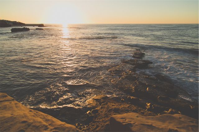 Sunset beach ocean  - Download Free Stock Photos Pikwizard.com