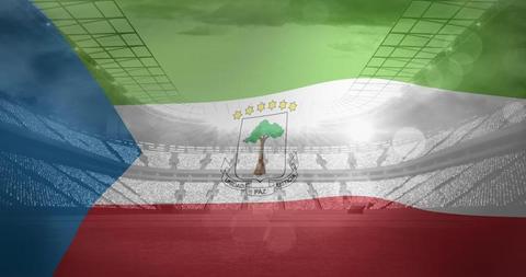 Equatorial Guinea Flag Overlay on Sports Stadium with Crowd - Download Free Stock Images Pikwizard.com