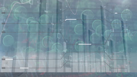 Futuristic Data Processing Overlays on Digital Business Interface