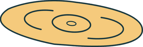 Stylized Beige Oval with Concentric Rings on Transparent Background