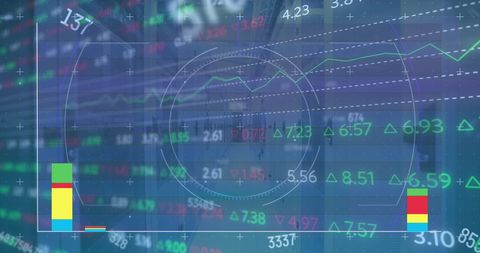 Financial Digital Display with Stock Market Indices and Analytics - Download Free Stock Images Pikwizard.com
