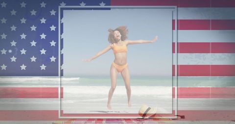 Patriotic Celebration on Sunny Beach