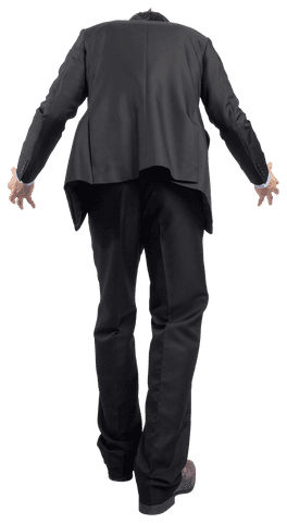 Transparent back view steaming businessman outburst