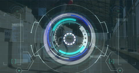 Futuristic Data Interface Overlaid on Paralympic Athlete