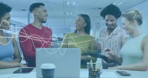 Diverse Office Team Engaged in Creative Brainstorming Session