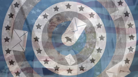 Voting Symbolism with Patriotic Motif and Envelopes