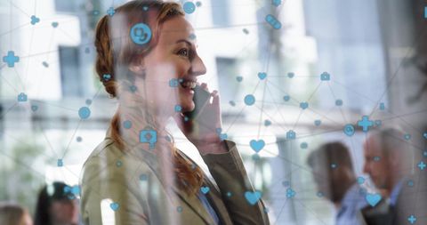 Businesswoman Engaging in Digital Networking on Smartphone - Download Free Stock Images Pikwizard.com