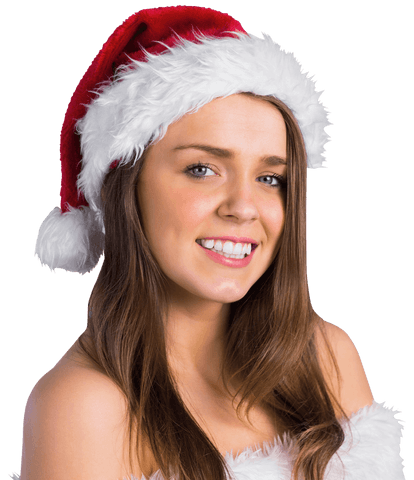 smiling woman in santa hat transparent background - Download Free Stock Videos Pikwizard.com