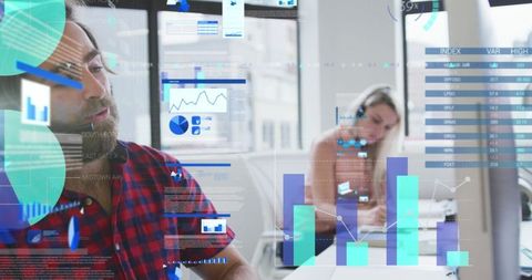 Virtual Data Visualization Enhancing Business Communication - Download Free Stock Images Pikwizard.com