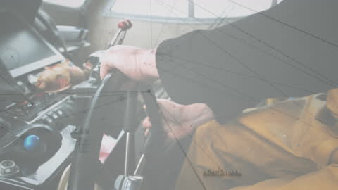 Financial Data Animation Overlaid on Corporate Business Setting