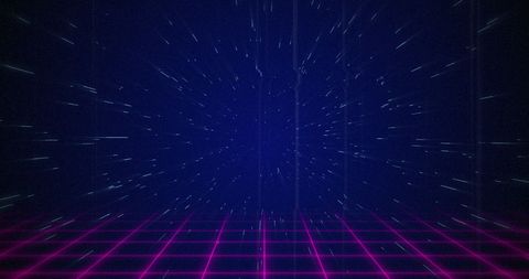 Futuristic Neon Grid into Deep Space Digital Art - Download Free Stock Images Pikwizard.com