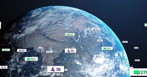 Digital connectivity across earth: global communication concept