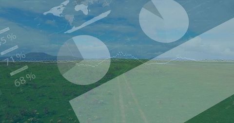 Modern Eco Data Visualization on Green Landscape