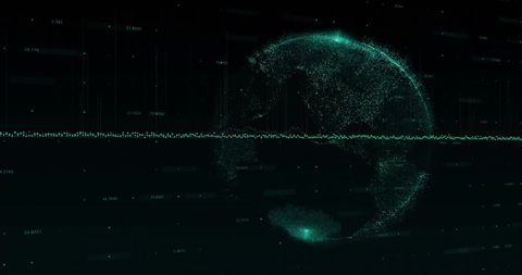 Digital Globe with Financial Data Visualization on Dark Background - Download Free Stock Images Pikwizard.com