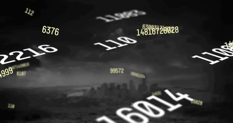 Digital Numbers Descend Over Cityscape Illustrating Conceptual Data Storm - Download Free Stock Images Pikwizard.com