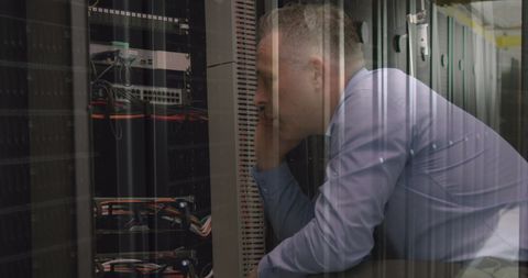 Senior Engineer Networking in Server Room - Download Free Stock Images Pikwizard.com