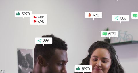 Business Team Analyzing Social Media Metrics and Engagement