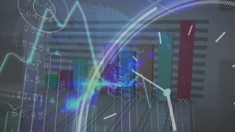 Abstract Financial Concept with Time and Stock Market Elements