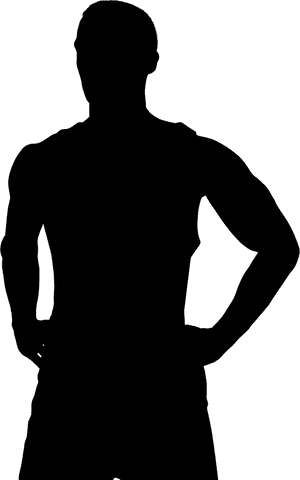 Silhouette of man on transparent background, lifestyle and sport theme