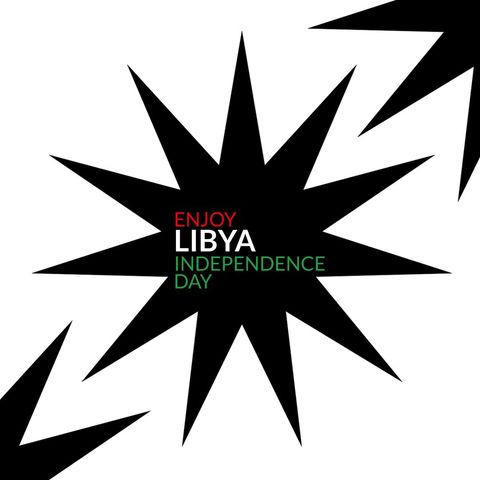 Celebratory Graphic for Libya Independence Day with Stars - Download Free Stock Templates Pikwizard.com