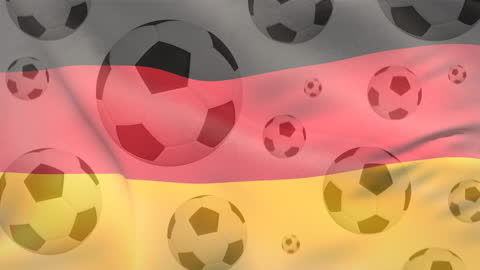 German Flag with Football Seamless Animation