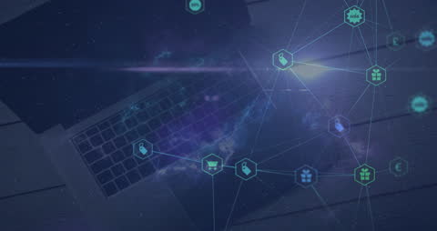 Digital Network and Virtual Connections Animation