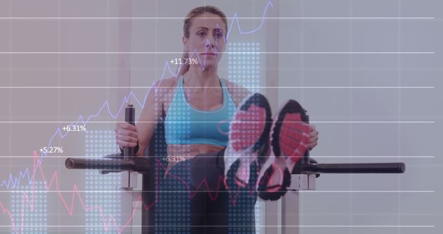 Woman Exercising with Fitness Data Visualization Overlay - Download Free Stock Images Pikwizard.com