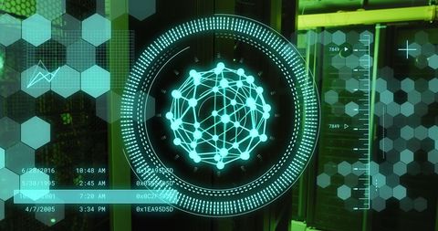 Futuristic Global Network Interface in Data Center - Download Free Stock Images Pikwizard.com