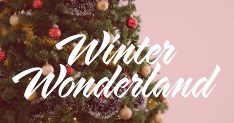 Festive Christmas Tree with Winter Wonderland Text Design