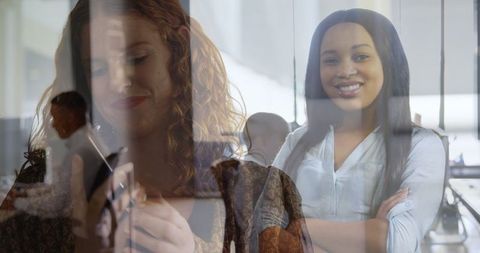 Diverse Professional Women in Corporate Environment