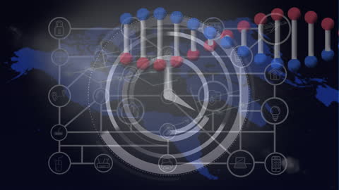 Digital DNA Strand with Network and Security Symbols