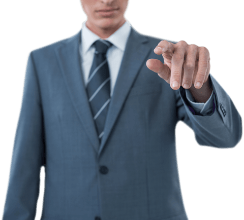 Transparent Businessman Pointing Gesture Confident Stance - Download Free Stock Videos Pikwizard.com