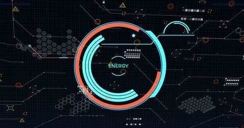 Futuristic Data Interface Visualization with Scope Scanner and Energy Display - Download Free Stock Images Pikwizard.com