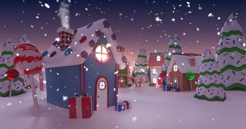 Festive Christmas Village with Gingerbread Houses - Download Free Stock Images Pikwizard.com