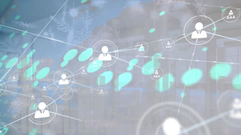 Digital Network Connections Over Data Visualization