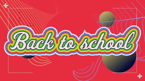 Retro Futuristic Back to School Graphic Design with Shapes