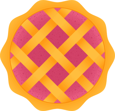 transparent pie icon with pink filling and golden lattice crust - Download Free Stock Videos Pikwizard.com