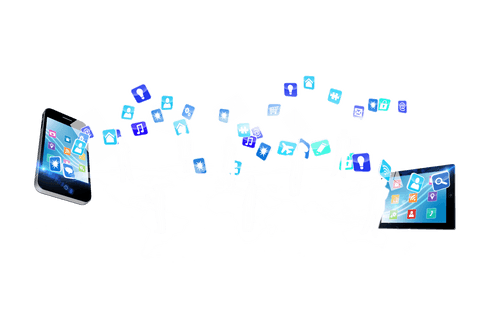 transparent digital spread of apps from smartphone and tablet - Download Free Stock Videos Pikwizard.com
