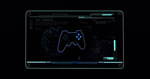 Futuristic Interface with Gamepad Icon for Digital Concepts - Download Free Stock Images Pikwizard.com