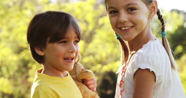 Children Enjoying Outdoor Fun Smiling in Sunshine - Download Free Stock Images Pikwizard.com