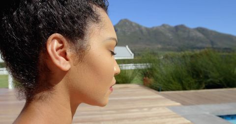 Relaxed Moment Outdoors with Mountain View