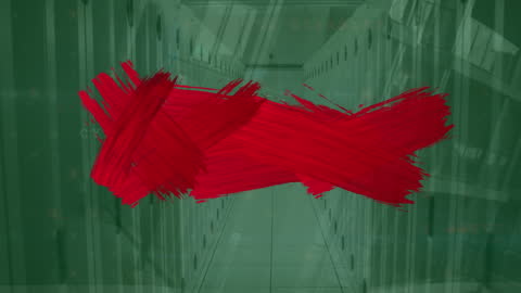 Digital Security Vulnerability Indicated by Red Brush Stroke