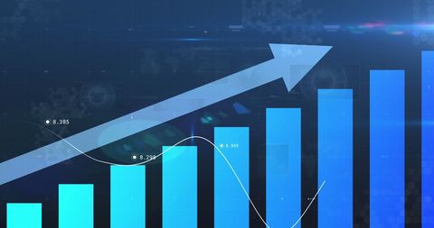 Financial Growth with Rising Bar Graph and Upward Arrow - Download Free Stock Images Pikwizard.com