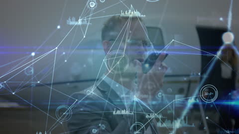 Futuristic Data Visualization in High-Tech Business Environment